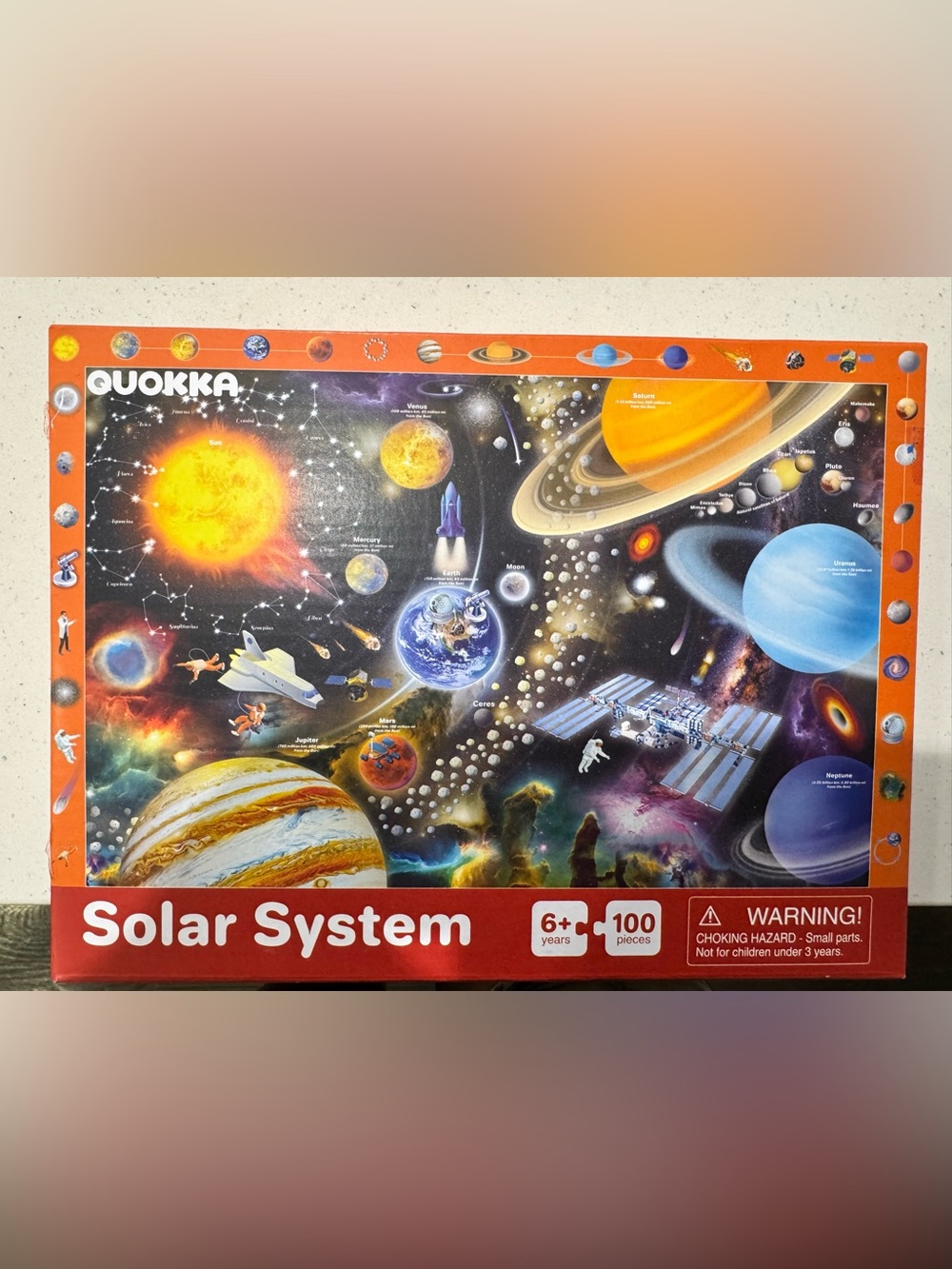 PRICE IS FIRM-Educational Solar System Puzzle - Colorful Space Illustration
